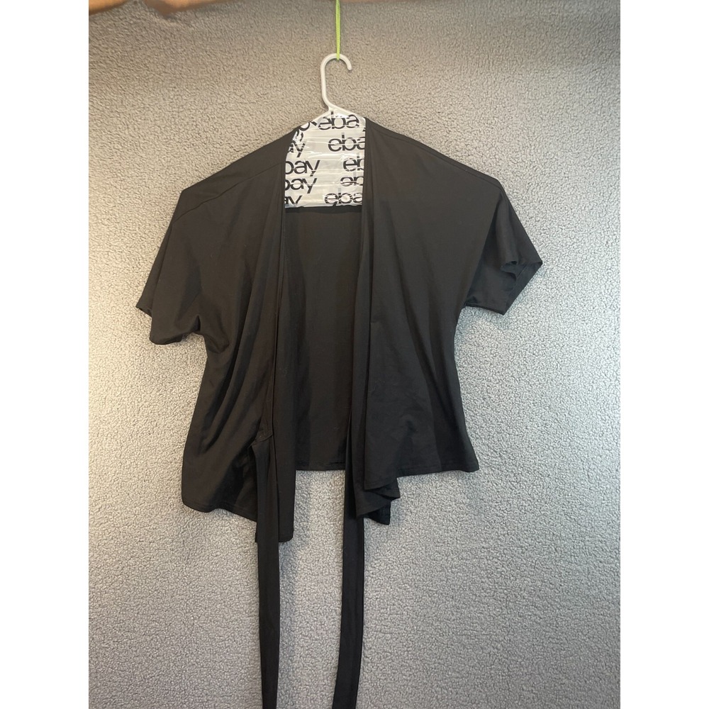 Od'to Lover Black Wrap‎ Tunic Short Sleeve Size L